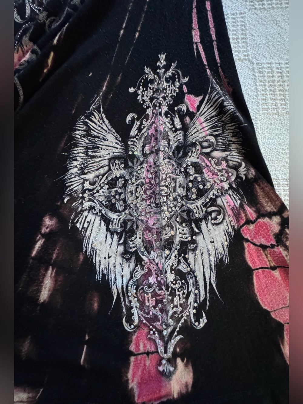 Vocal Black and Pink Long Sleeve Printed Tunic Dress - Picture 11 of 12